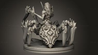 Figurines heroes, monsters and demons (DARK ELVES Arachnid UN, STKM_11257) 3D models for cnc