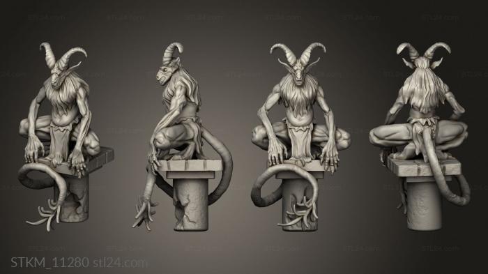 Figurines heroes, monsters and demons (Hour Demons Goat Demon Pillar, STKM_11280) 3D models for cnc