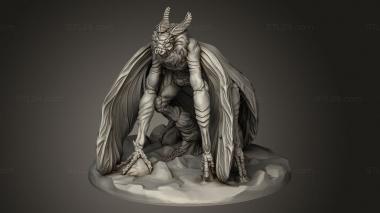 Figurines heroes, monsters and demons (Mothman, STKM_11281) 3D models for cnc