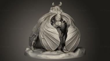 Figurines heroes, monsters and demons (Mothman, STKM_11281) 3D models for cnc