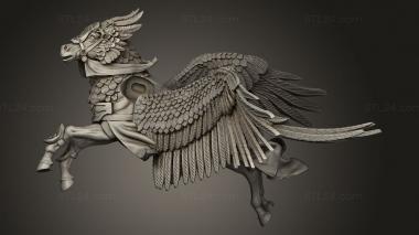 Figurines heroes, monsters and demons (Cavaleiros do Vento Wind Knights Pegasus and CG, STKM_11306) 3D models for cnc