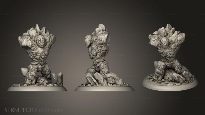 Figurines heroes, monsters and demons (Earth Elemental, STKM_11316) 3D models for cnc