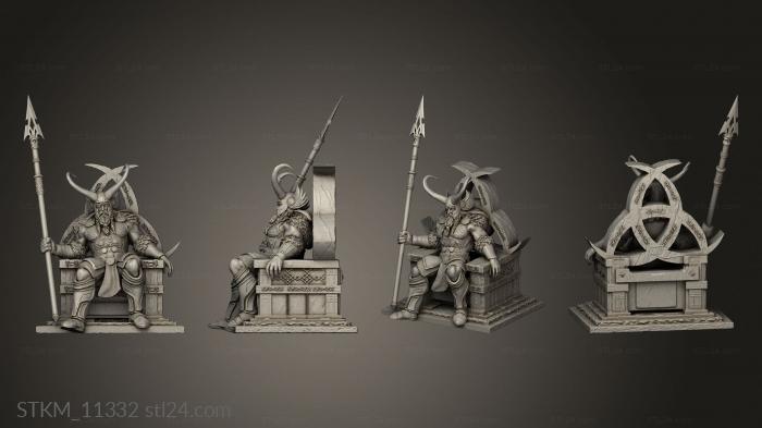 Figurines heroes, monsters and demons (ODIN Gods, STKM_11332) 3D models for cnc