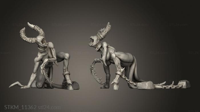 Figurines heroes, monsters and demons (Man Eaters II Lone Heroes III enved demoness, STKM_11362) 3D models for cnc