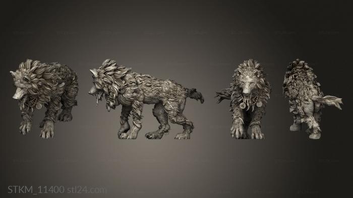Figurines heroes, monsters and demons (Wolves Wolf Platform, STKM_11400) 3D models for cnc