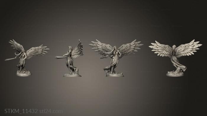 Figurines heroes, monsters and demons (Angel Wing Thick, STKM_11432) 3D models for cnc