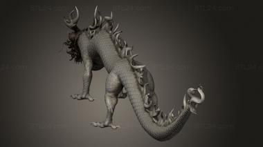 Figurines heroes, monsters and demons (Asian Dragon, STKM_11453) 3D models for cnc