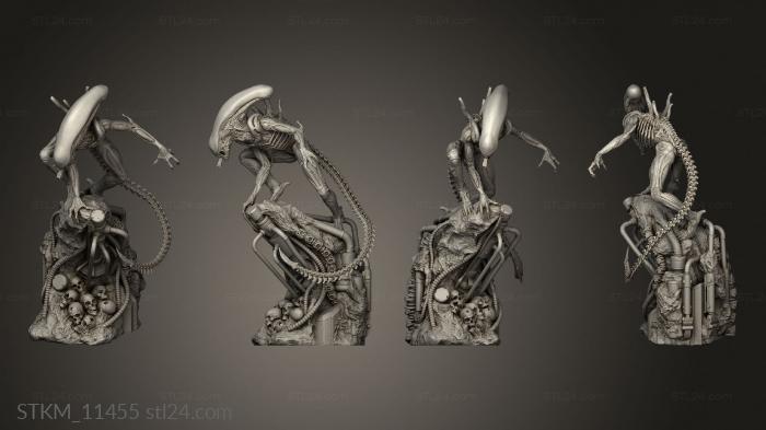 Figurines heroes, monsters and demons (Alien Statue, STKM_11455) 3D models for cnc