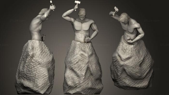 Статуэтки герои, монстры и демоны (Скульптура Ученика Родена, STKM_1146) 3D модель для ЧПУ станка