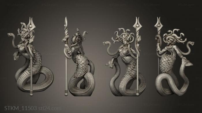 Figurines heroes, monsters and demons (Epic Boss Queen Stenaria Snakes cover, STKM_11503) 3D models for cnc