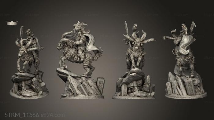 Figurines heroes, monsters and demons (Clan Warriors Ram Riders Rider, STKM_11566) 3D models for cnc