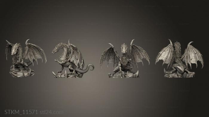 Figurines heroes, monsters and demons (Endelig chic Purple Dragon, STKM_11571) 3D models for cnc