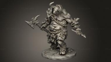 Figurines heroes, monsters and demons (Beastmen Aurox Reavers, STKM_11595) 3D models for cnc