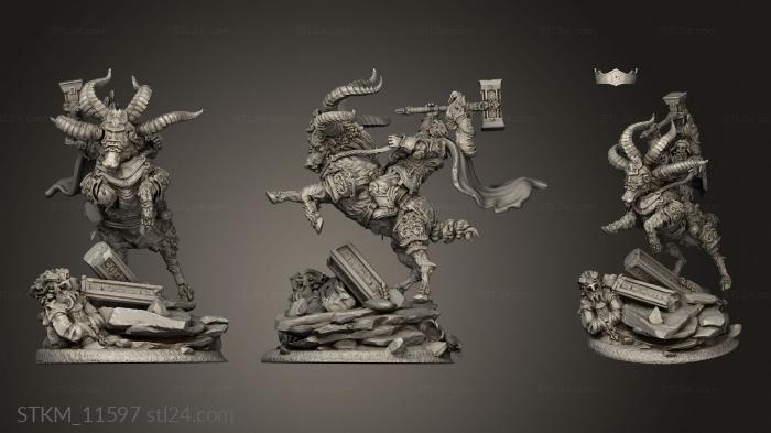 Figurines heroes, monsters and demons (Clan Warriors Ram Riders Rider, STKM_11597) 3D models for cnc