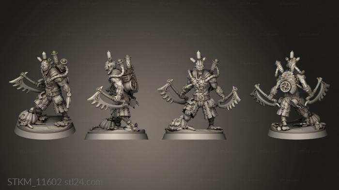 Figurines heroes, monsters and demons (Experimental warrior necrosaws, STKM_11602) 3D models for cnc