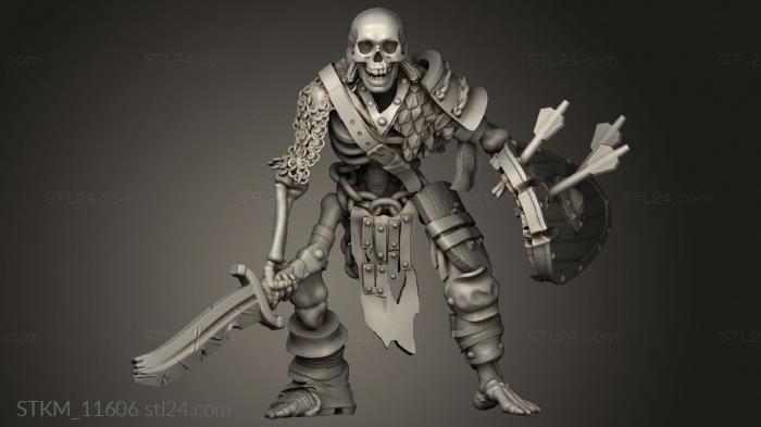 Figurines heroes, monsters and demons (Across the Realms Skeleton Warriors sword and shield, STKM_11606) 3D models for cnc