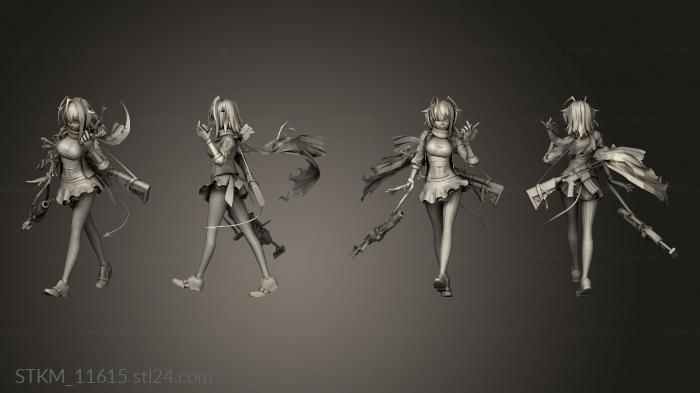 Figurines heroes, monsters and demons (Arknights Sarkaz Mercenary and Azure Lane Laffey Roll Rigged, STKM_11615) 3D models for cnc