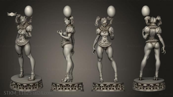 Figurines heroes, monsters and demons (adult PENNYWISE GIRL, STKM_11625) 3D models for cnc