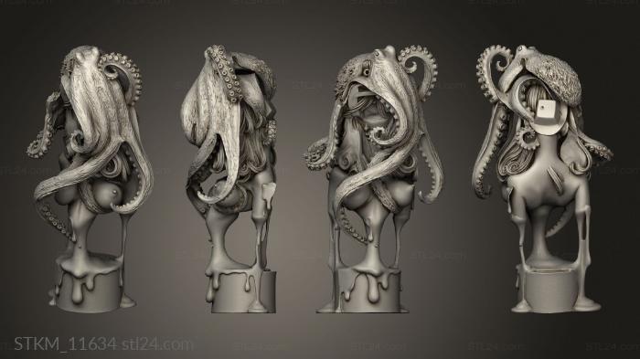 Figurines heroes, monsters and demons (Octopus Girl, STKM_11634) 3D models for cnc