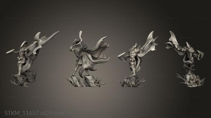 Статуэтки герои, монстры и демоны (Лидер греческих богов и Героев Арес, STKM_11657) 3D модель для ЧПУ станка