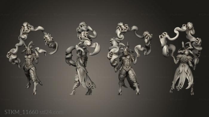 Figurines heroes, monsters and demons (Akkari Spider Elves Cray Din Witch the Cursed Forest, STKM_11660) 3D models for cnc