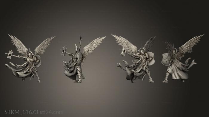Статуэтки герои, монстры и демоны (Ангелы-Жрецы Эмпиреи Янц Пратрикс, STKM_11673) 3D модель для ЧПУ станка