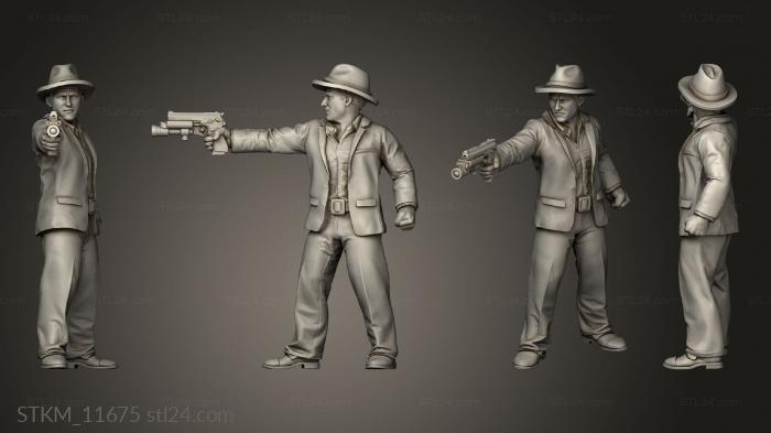 Figurines heroes, monsters and demons (SKULL HUNTERS THE BONE CLAN PCPD POLICE DETECTIVE BILLY HAMBERT, STKM_11675) 3D models for cnc