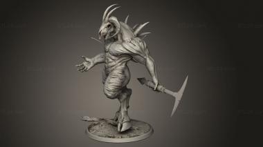 Figurines heroes, monsters and demons (Arcanum The Warriors Moon Clan giant goat warrior, STKM_11679) 3D models for cnc