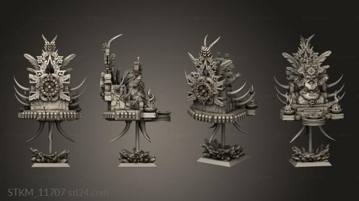 Figurines heroes, monsters and demons (ancestral coatl lord on palanquin, STKM_11707) 3D models for cnc