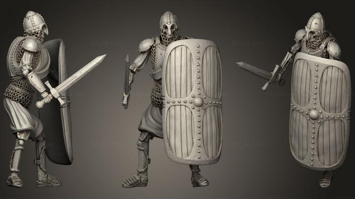 Skeleton Axe  Sword + Square Shield  Idle Pose