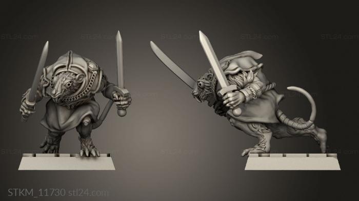 Figurines heroes, monsters and demons (ASSASSIN Rats RAT, STKM_11730) 3D models for cnc