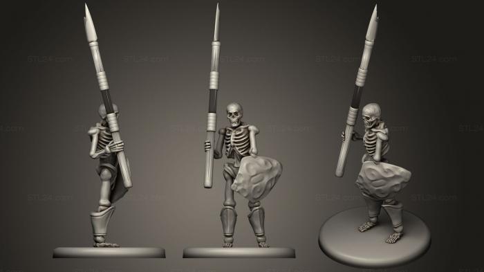 Figurines heroes, monsters and demons (Skeleton Flag Bearer 1, STKM_1174) 3D models for cnc