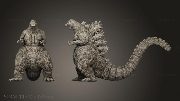 Figurines heroes, monsters and demons (godzilla hcm down, STKM_11744) 3D models for cnc