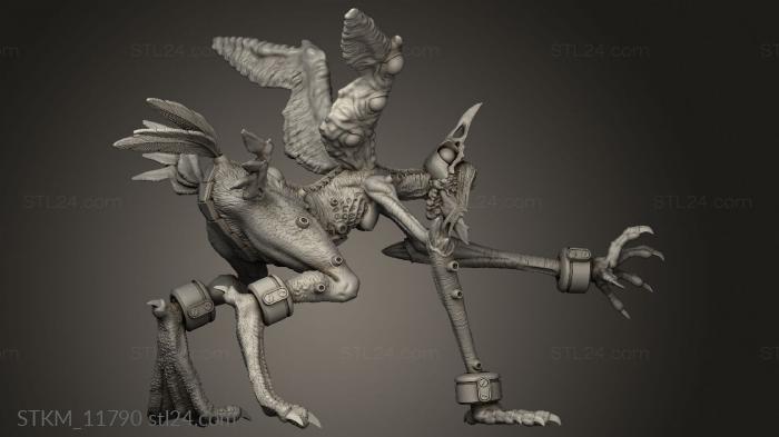Статуэтки герои, монстры и демоны (Персонаж Курица-Утка-Женщина, STKM_11790) 3D модель для ЧПУ станка