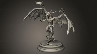 Figurines heroes, monsters and demons (Dragon aile droite, STKM_11794) 3D models for cnc