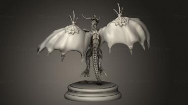 Figurines heroes, monsters and demons (Dragon aile droite, STKM_11794) 3D models for cnc