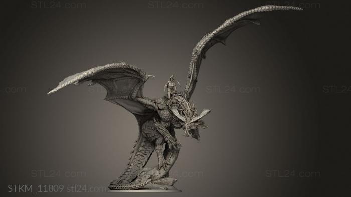 Figurines heroes, monsters and demons (Flying Dragon, STKM_11809) 3D models for cnc