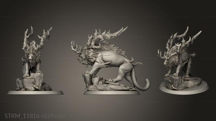 Figurines heroes, monsters and demons (NIAN Beast, STKM_11816) 3D models for cnc