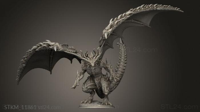 Figurines heroes, monsters and demons (Bahamut, STKM_11861) 3D models for cnc