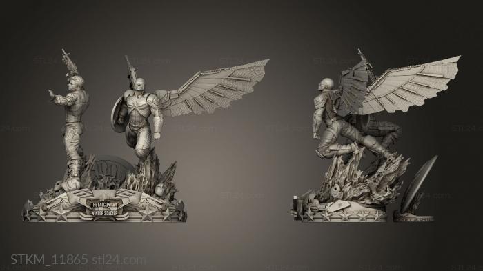 Figurines heroes, monsters and demons (Diorama Winter Soldier Falcon Ref, STKM_11865) 3D models for cnc