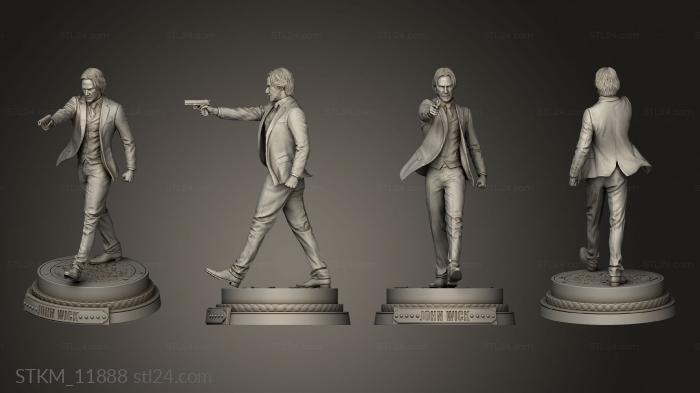 Figurines heroes, monsters and demons (John Wick, STKM_11888) 3D models for cnc