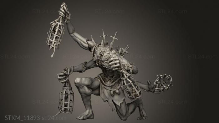 Figurines heroes, monsters and demons (awn Heresy Dawn Horror bearer Down, STKM_11893) 3D models for cnc