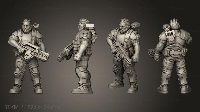 Figurines heroes, monsters and demons (HUMAN SPACE MARINE CAPTAIN ARK HELM, STKM_11897) 3D models for cnc