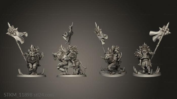 Figurines heroes, monsters and demons (Aout Blackrazor Razorbeast Riders Rider, STKM_11898) 3D models for cnc