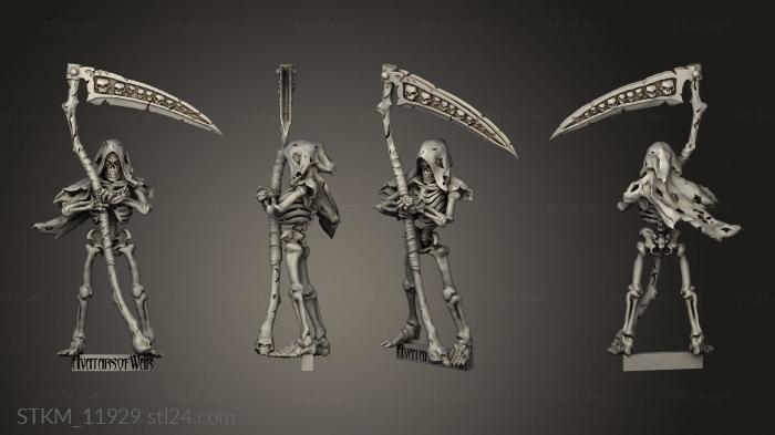 Figurines heroes, monsters and demons (heroes batch skeleton scythe, STKM_11929) 3D models for cnc