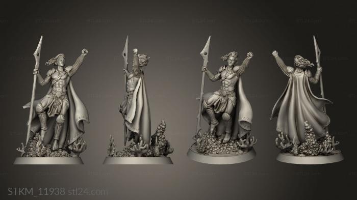 Figurines heroes, monsters and demons (Aquatic Elf Warrior, STKM_11938) 3D models for cnc