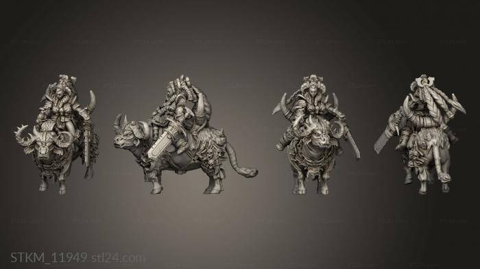 Figurines heroes, monsters and demons (Barbarian champion on foot, STKM_11949) 3D models for cnc