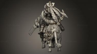 Figurines heroes, monsters and demons (Barbarian champion on foot, STKM_11949) 3D models for cnc