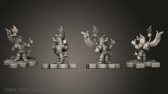 Figurines heroes, monsters and demons (banjo, STKM_11951) 3D models for cnc