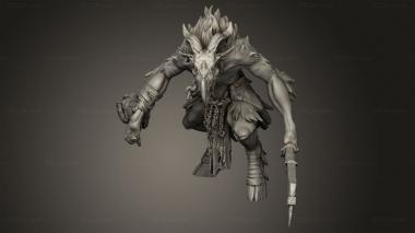 Figurines heroes, monsters and demons (avian raider squad musician, STKM_11952) 3D models for cnc